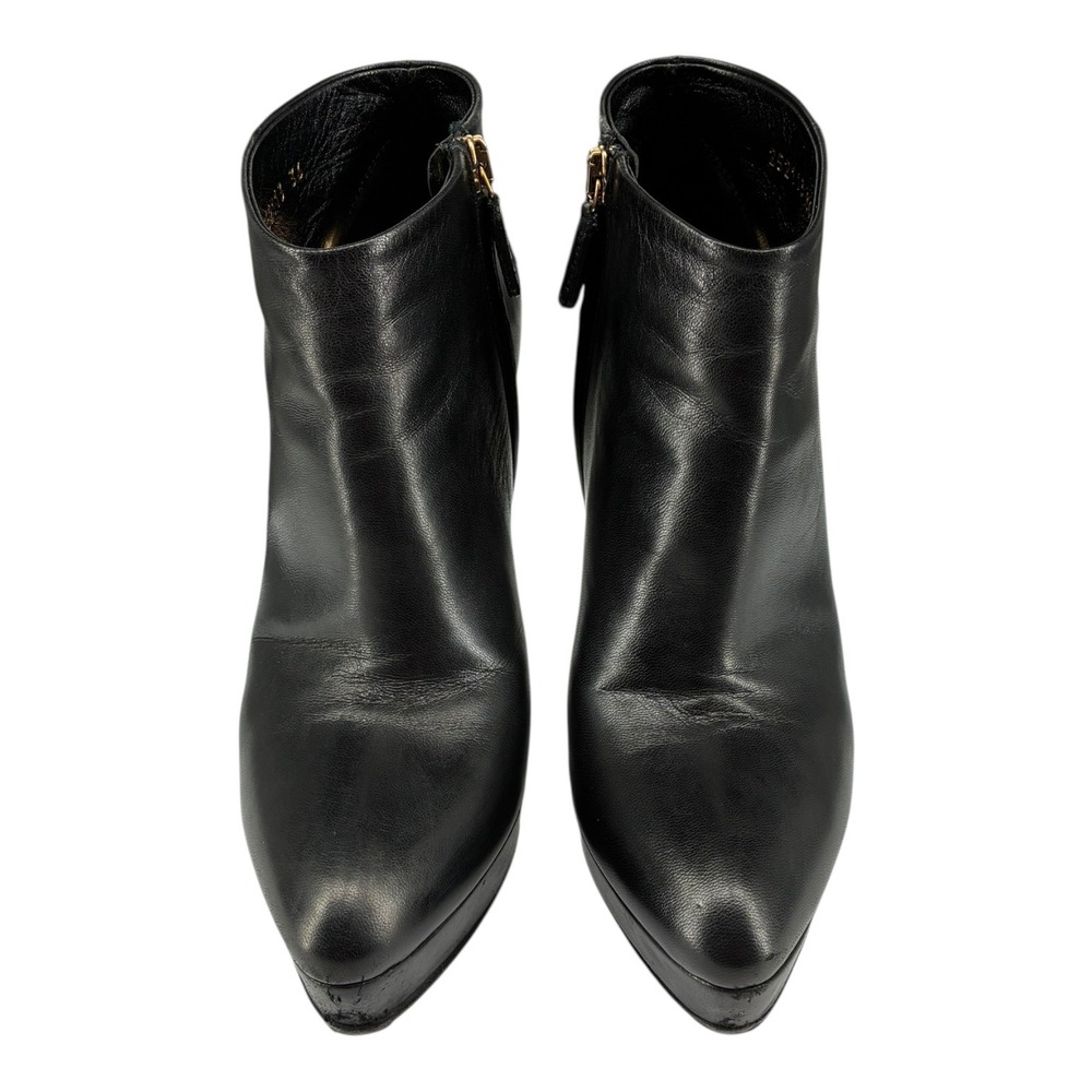 Black Nappa Platform Zip Bootie Stiletto Night Out Moto Gucci Steve EU36‎ - Picture 5 of 12